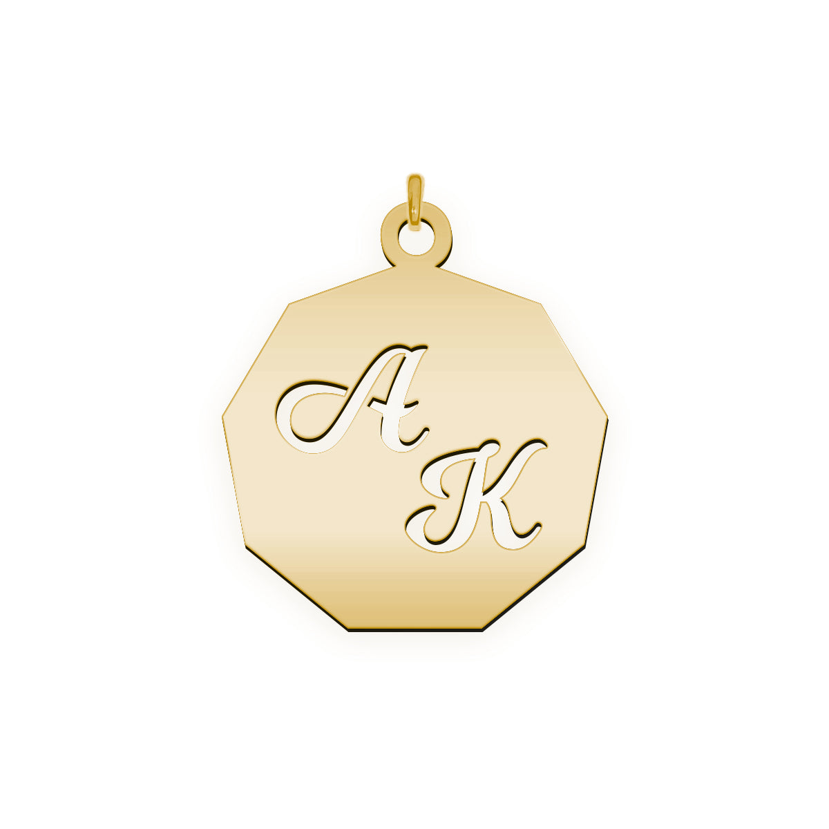 Anhänger Form in  zwei Initialen "A K"