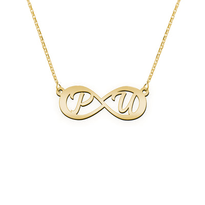 Namenskette mit Infinity Zeichen "P U"