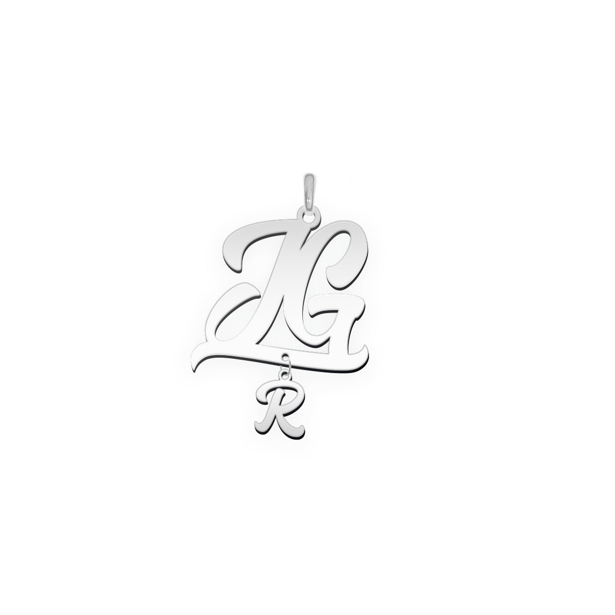 Monogramm Anhänger aus zwei Buchstaben  "J G R"