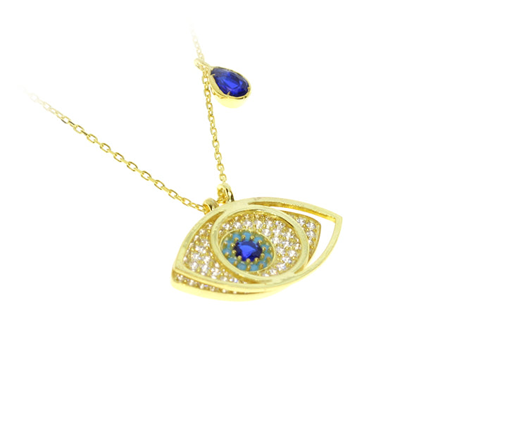 Kette mit Nazar Anhänger Silber (vergoldet)