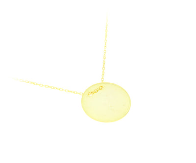 Kette mit Gravurplatten Anhänger mit Gravur "Rund" hochglanzpoliert 1,5cm vergoldet