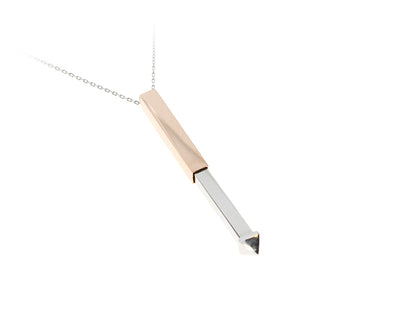 Kette mit versteckter Gravurplatte Silber/Rose 3,5 cm Hoch
