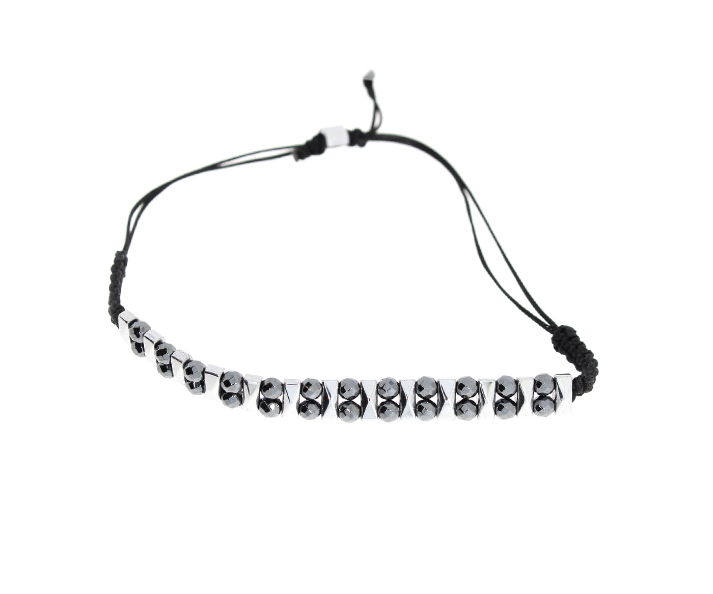 Herrenarmband mit Onyxstein Seilband