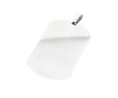 Gravurplatten Anhänger Stahl "Oval" hochglänzend