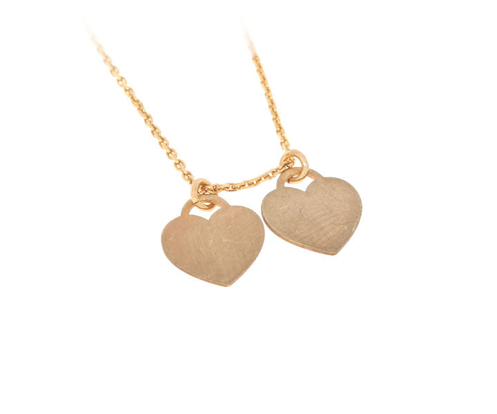 2 Herzanhänger mit Kette Rose